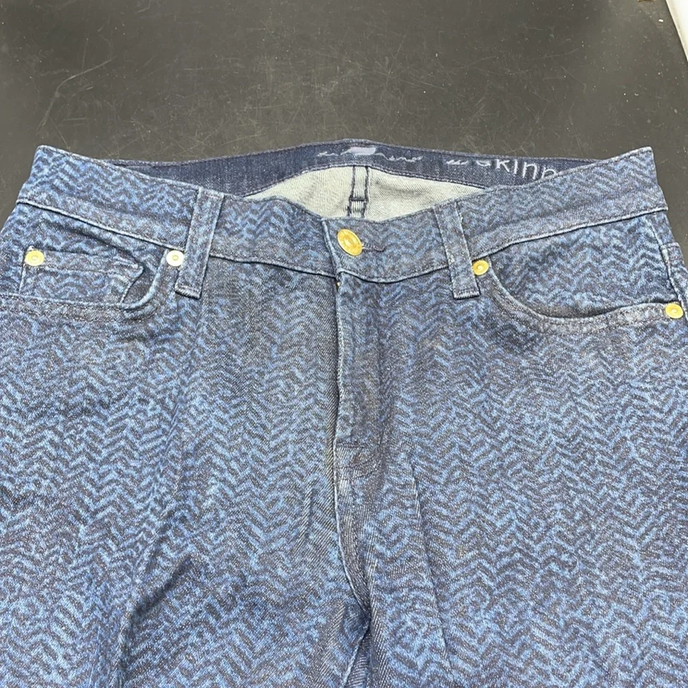 7 for all Mankind Herringbone Stretch Skinny Jeans Sz 29 - Picture 6 of 7